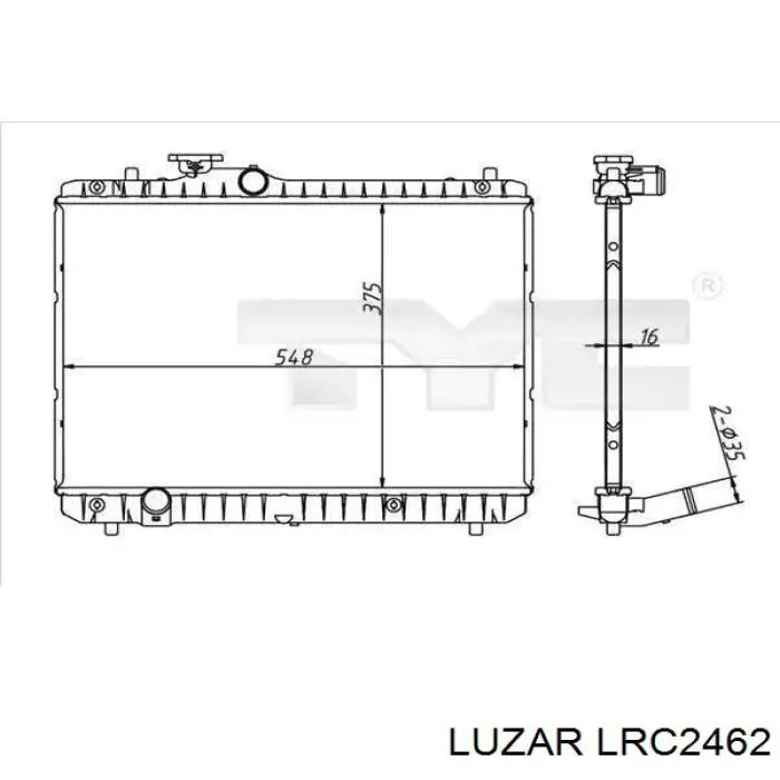 Radiador refrigeración del motor LRC2462 Luzar