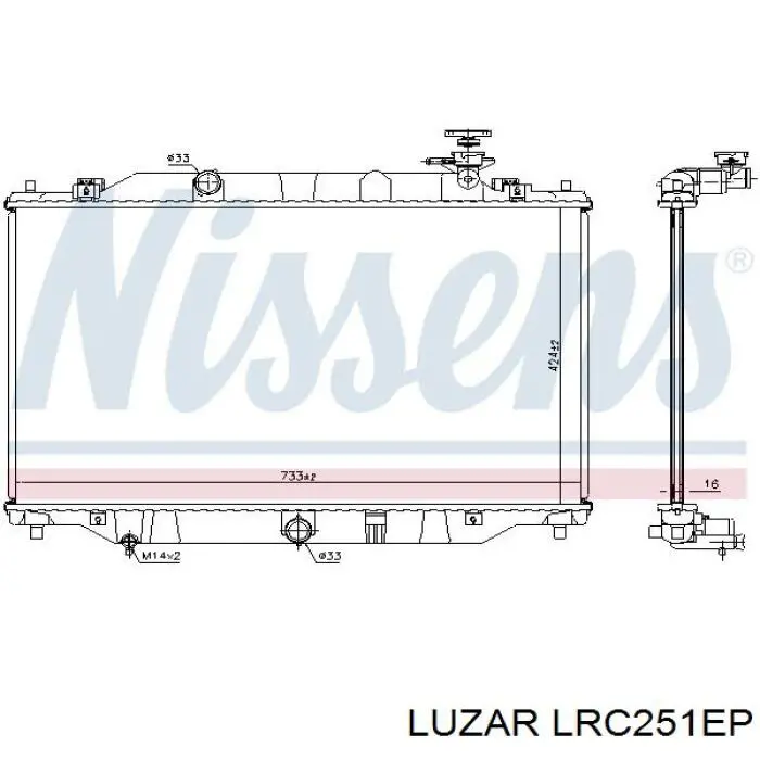 Радиатор охлаждения двигателя Luzar LRC251EP цена, от 88.78 USD