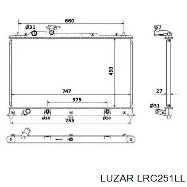 LRc 251LL Luzar radiador de esfriamento de motor