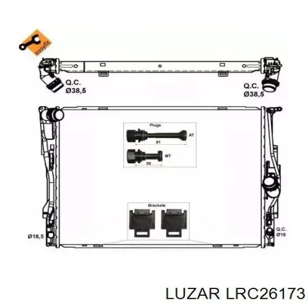 LRC26173 Luzar Радиатор основной