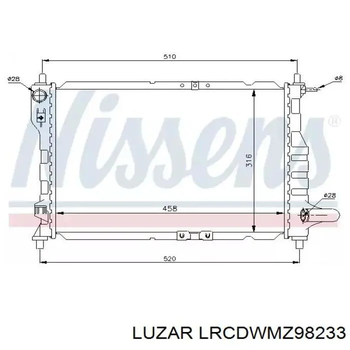 Радиатор LRCDWMZ98233 Luzar