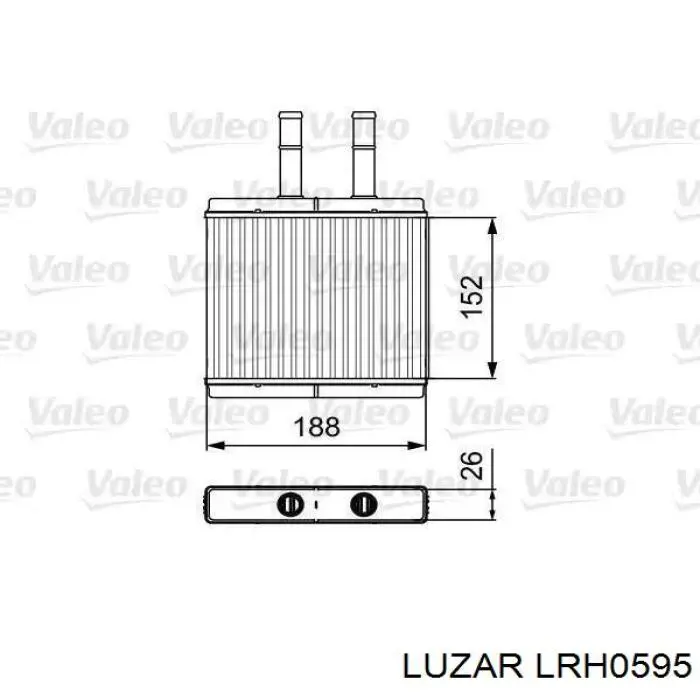 LRH0595 Luzar Радиатор отопителя салона