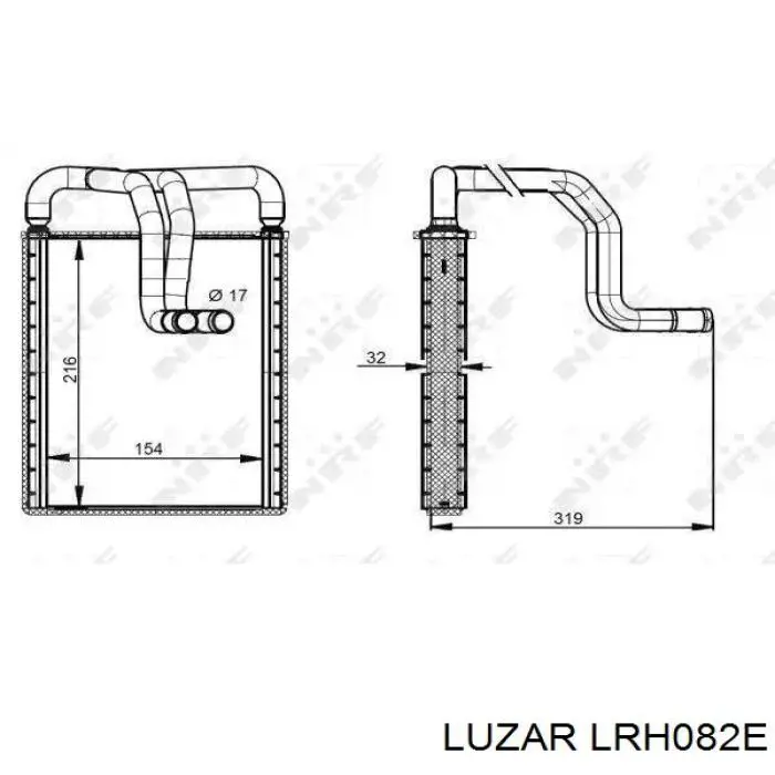 LRH082E Luzar Радиатор отопителя салона
