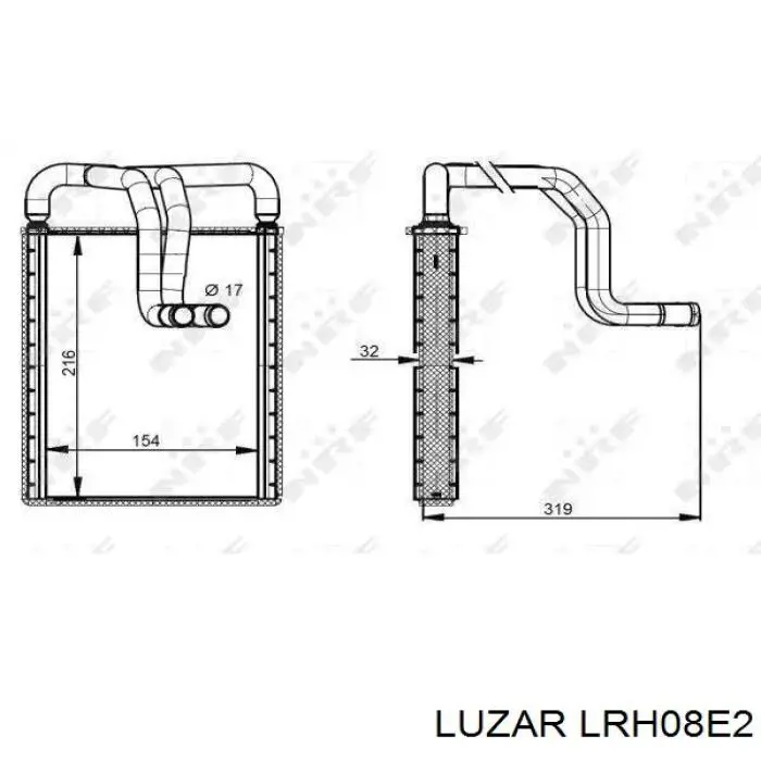 Радиатор печки (отопителя) Luzar LRH08E2 цена, от 43.94 USD