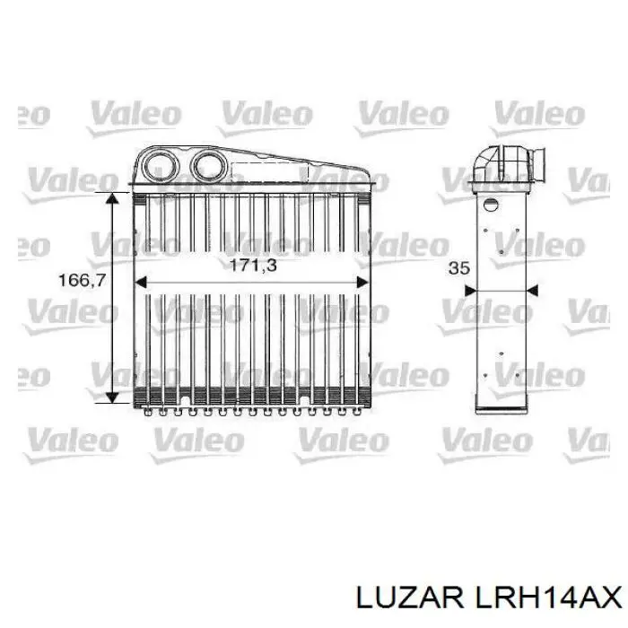 Купить LRH14AX Luzar Радиатор печки