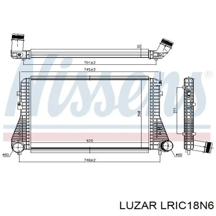 Радиатор интеркуллера Luzar LRIC18N6