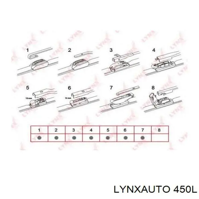 450L Lynxauto щетка-дворник лобового стекла пассажирская