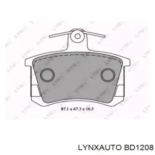 Колодки тормозные задние дисковые LYNXAUTO BD1208