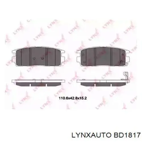 Колодки тормозные задние дисковые LYNXAUTO BD1817