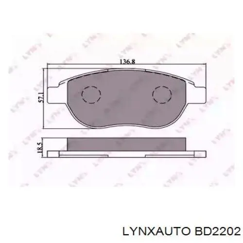 BD2202 Lynxauto Колодки передние
