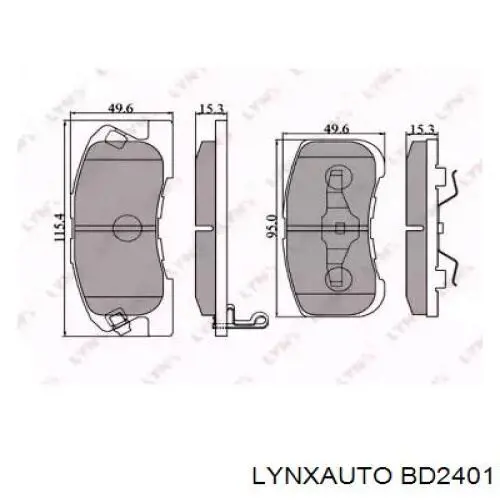 Передние тормозные колодки BD2401 Lynxauto