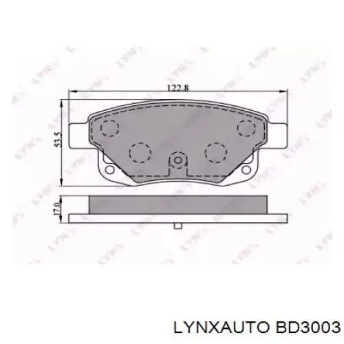 Колодки тормозные задние дисковые LYNXAUTO BD3003