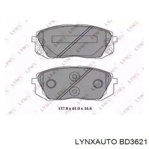 Передние тормозные колодки BD3621 Lynxauto