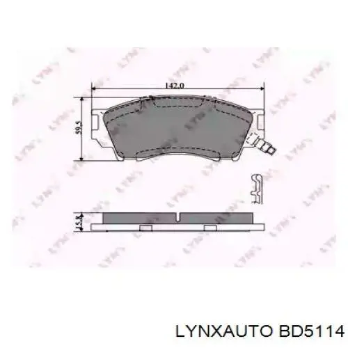 Передние тормозные колодки BD5114 Lynxauto