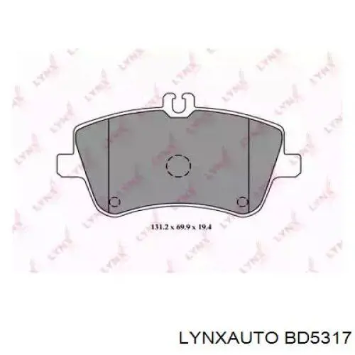 BD5317 Lynxauto колодки тормозные передние дисковые