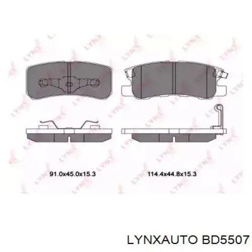 BD5507 Lynxauto колодки тормозные задние дисковые