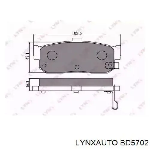 Задние тормозные колодки BD5702 Lynxauto