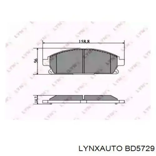 Передние тормозные колодки BD5729 Lynxauto