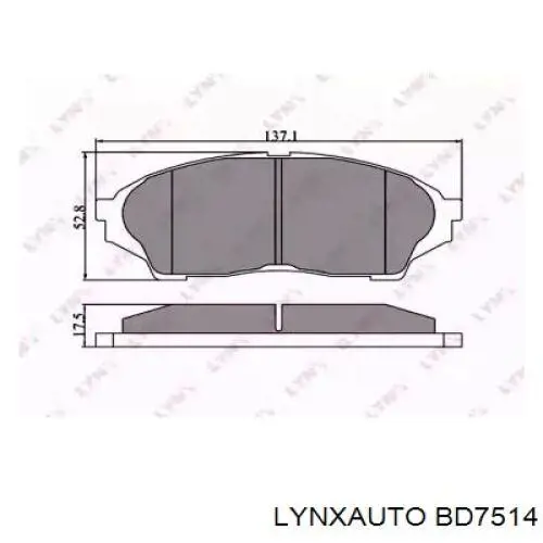 Передние тормозные колодки BD7514 Lynxauto