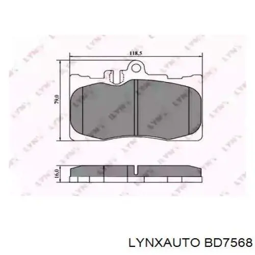 Передние тормозные колодки BD7568 Lynxauto