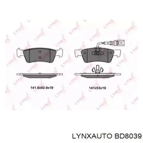 Колодки тормозные задние дисковые LYNXAUTO BD8039