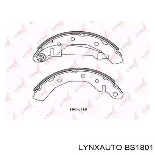 Колодки тормозные задние барабанные LYNXAUTO BS1801