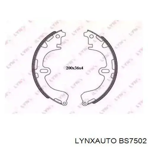 Задние барабанные колодки BS7502 Lynxauto