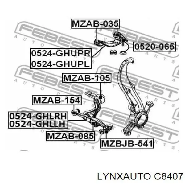 Сайлентблок передней подвески Lynxauto C8407 цена, от 11.90 USD