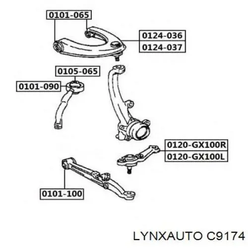 Сайлентблок верхнего переднего рычага Toyota 4863230100