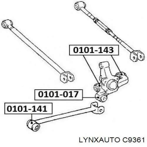 Сайлентблок цапфы задней C9361 Lynxauto