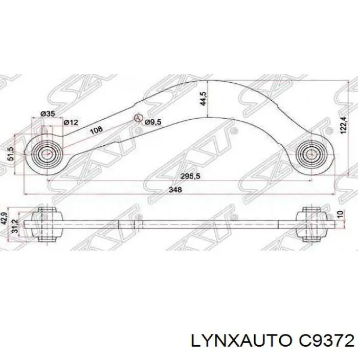 Silentblock de brazo de suspensión trasero superior C9372 Lynxauto