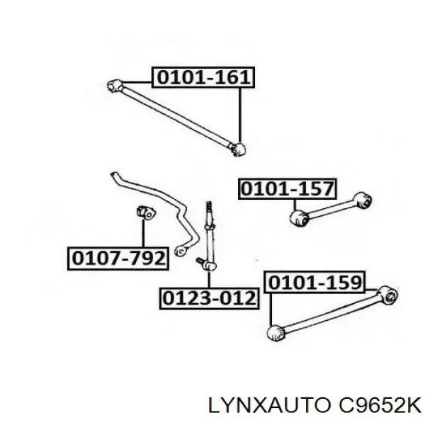 Купить C9652K Lynxauto Сайлентблок заднего рычага, комплект