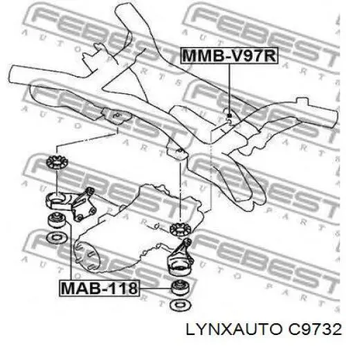 Сайлентблок траверсы крепления переднего редуктора передний Lynxauto C9732 цена, от 10.82 USD