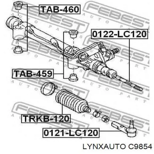 Сайлентблок крепления рулевой рейки C9854 Lynxauto