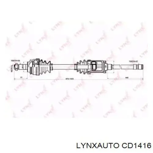 Полуось (привод) передняя правая CD1416 Lynxauto