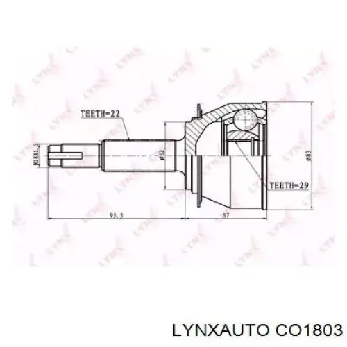 ШРУС наружный передний CO1803 Lynxauto