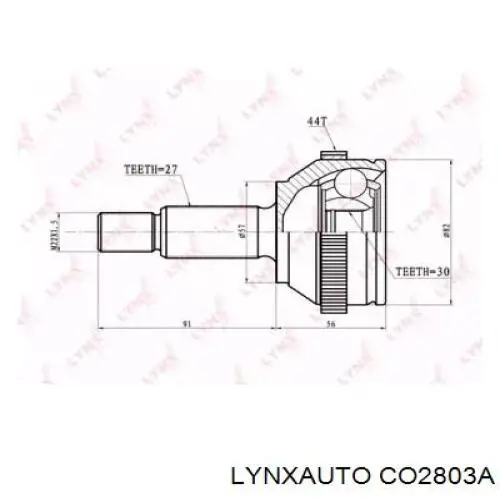 ШРУС наружный передний CO2803A Lynxauto