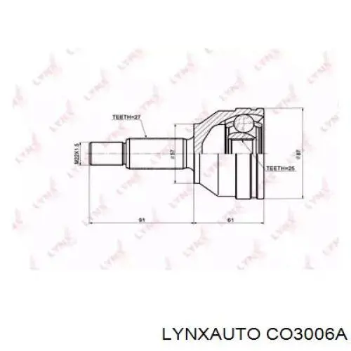 ШРУС наружный передний CO3006A Lynxauto