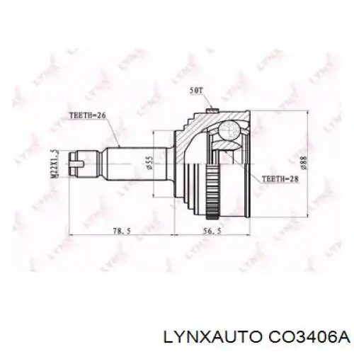 ШРУС наружный передний CO3406A Lynxauto