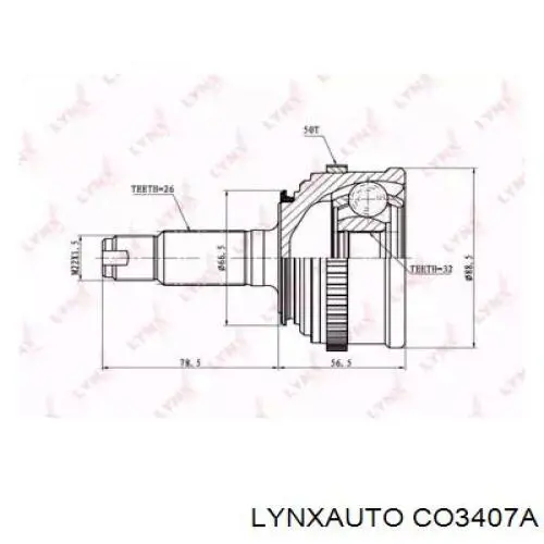 ШРУС наружный передний CO3407A Lynxauto