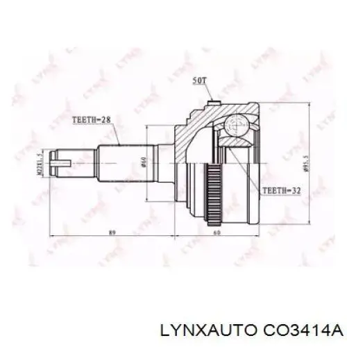 ШРУС наружный передний CO3414A Lynxauto