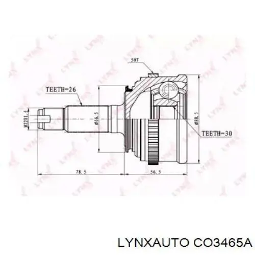 ШРУС наружный передний CO3465A Lynxauto