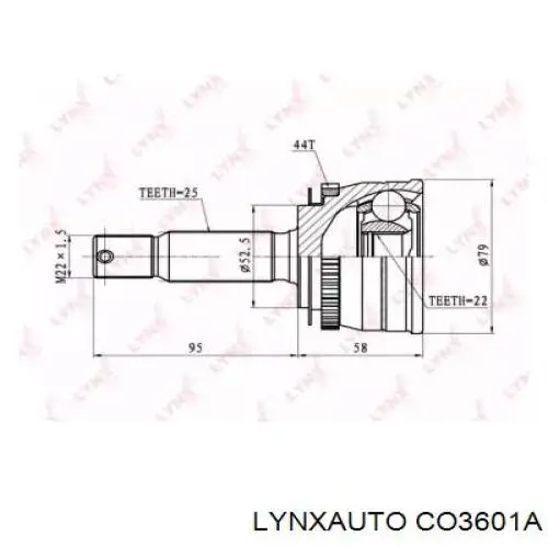 ШРУС наружный передний CO3601A Lynxauto