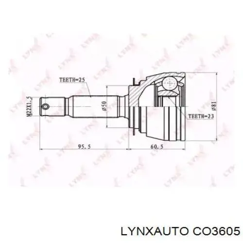 ШРУС наружный передний правый CO3605 Lynxauto