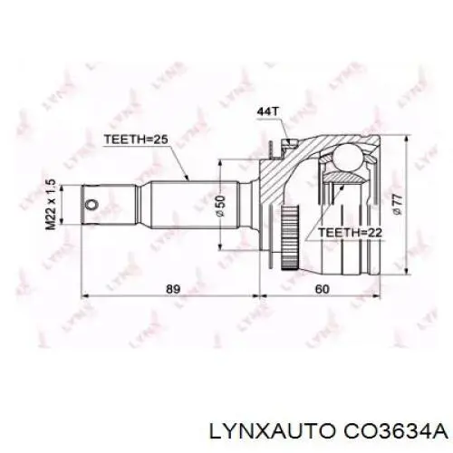 ШРУС наружный передний CO3634A Lynxauto