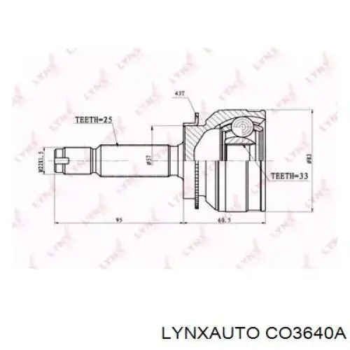 ШРУС наружный передний CO3640A Lynxauto