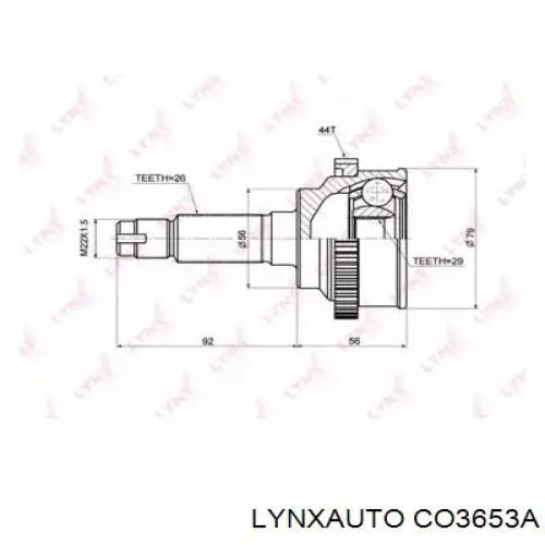 CO3653A Lynxauto шрус наружный передний