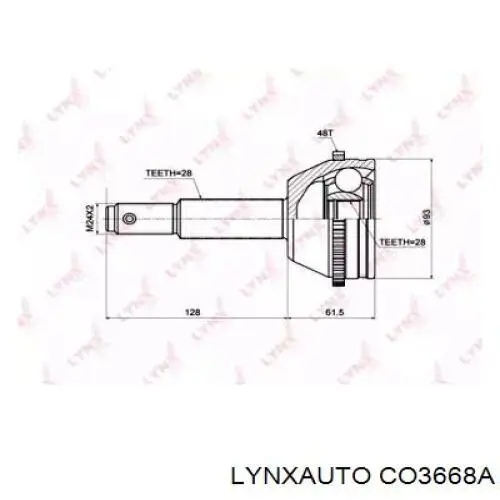 ШРУС наружный передний CO3668A Lynxauto