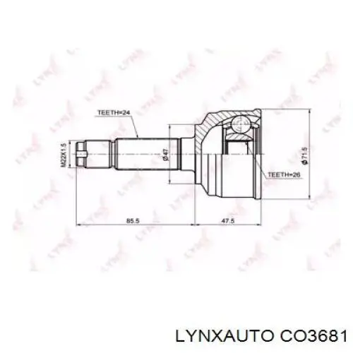 ШРУС наружный передний CO3681 Lynxauto