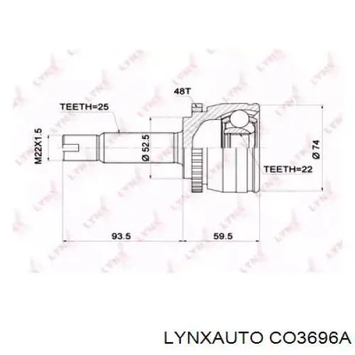 ШРУС наружный передний CO3696A Lynxauto